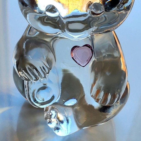 Fenton Glass June 🧸 Bear Clear Alexandrite Colored Heart - Picture 7 of 7